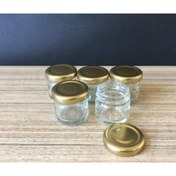 Resim mobilreyon - 10 Adet 29 Cc Cam Kavanoz - Gold Kapak - Hediyelik , Hobi , Düğün, Nişan-mini Kavanoz 