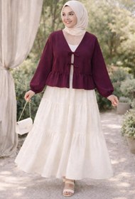 Resim CNG MODA Önü Bağlamalı Fırfırlı Kimono Gömlek 