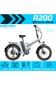 Resim ROXFORM R-200 Elektrikli Katlanabilir Bisiklet 10AH Shimano Altus 20 İnç Şehir Bisikleti 