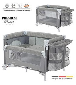 Resim Holmer Coolstyle Anne Yanı Park Yatak Multi Pro Oyun Parkı Beşik Gri 