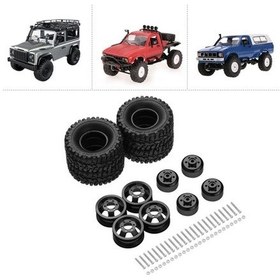 Resim Novahub Rc Wpl C14/c24/b Serisi 66mm Jantlı Metal Lastik Seti - 4x4, 5mm Hex, Siyah/kırmızı 