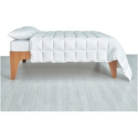 Resim Yorgan Çift Kişilik Microfiber Dolgun Kare Desenli 195 x 215 CM Beyaz 