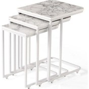 Resim Mermer Desen C Zigon Sehpa 3'Lü Mdflam Desenli Renkli (483367306) 