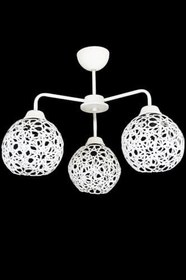 Resim Lambadar Üçlü Selçuklu Model Modern Beyaz Plafonyer Avize Beyaz Tek Ebat 55 X 70 0075-3Whtselçuk 