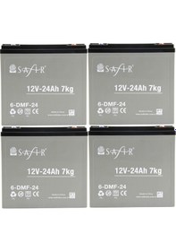 Resim Safir 12 V - 24 Ah Grafen Jel Akü 4'lü Set Elektrikli Bisiklet Aküsü 