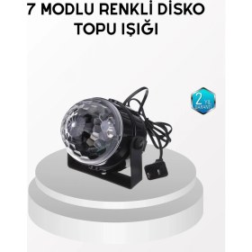 Resim Narnuga 7 Renk Modlu Müzik Sensörlü Disko Topu – LED Işıklı Parti Aydınlatması 