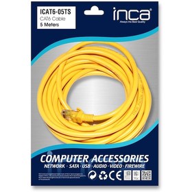 Resim Inca ICAT6-05TS Cat6 5 Metre Patch Kablo Sarı 