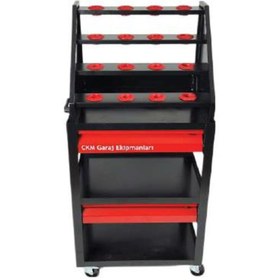 Resim CKM Parça Taşıma Arabası 2 Çekmeceli Teleskobik Takım Sehpalı 