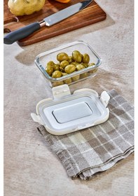 Resim Cooker 370 Ml Cam Saklama Kabı - Sızdırmaz, Paslanmaz Çelik Kapaklı, Gıda Saklama 