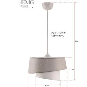 Resim Manolya Modern Kumaş Başlıklı 2 Katlı Yatak Odası Çocuk Odası Salon Mutfak Hol Avize 