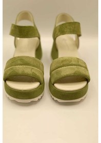 Resim Hera Yeşil Süet Dolgu Topuk Sandalet Yesil 