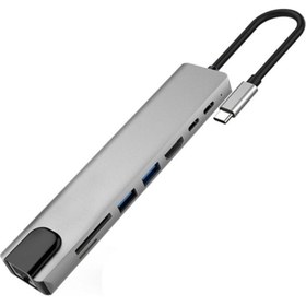 Resim Blue Wings 8 In 1 Ethernet Sd USB Type C Hub Hdmı Girişli Macbook Çevirici 8IN11 