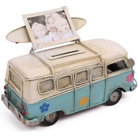 Resim Dekoratif Metal Minibüs Çerçeveli Ve Kumbaralı Hediyelik Karışık Renk 