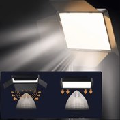 Resim 1pc LAQIUIUE 10-Inch LED Kare Işık, Ayarlanabilir Üç Ayak, USB Güçlü, 3 Renk Sıcaklığı, Metal Şasi, Stüdyo Fotoğrafçılığı Canlı Yayın İçin 