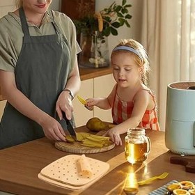 Resim Jouis Air Fryer Pişirme Kağıdı Tek Kullanımlık Hava Fritöz Yağ Geçirmez Yapışmaz Gıda Pişirme Kağıdı Delikli Kare Model 100 Adet 