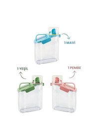 Resim Flora Contalı Sızdırmaz Saklama Kabı 3'lü Set 1800 ML 