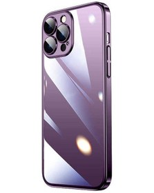 Resim İphone 14 Pro Uyumlu Sert Pc Renkli Çerçeveli Hgea Riksos Kılıf-derin Mor Derin Mor 