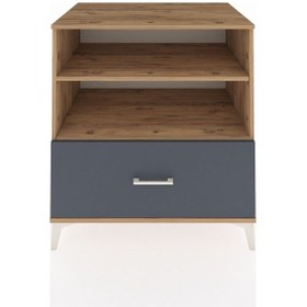 Resim Kronos Şifonyer 2 Raflı Tek Çekmeceli 88x59x96 Çam-antrasit Atlas Çam 