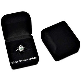 Resim Siyah Renk Kadife Yüzük Kutusu (M - 1) 