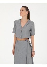 Resim Pierre Cardin Kadın Gri Gömlek Kısa Kollu 50288783-vr024 Gri 