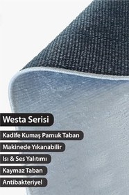 Resim Westa Kaymaz Tabanlı Yıkanabilir Antibakteriyel Dijital Baskı Çocuk Halısı, CK-10175A-WST-120X350 
