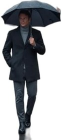 Resim Buratti Slim Fit Apaş Yaka Astarlı Kaşe Kaban Erkek KABAN 584K1217 