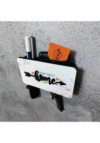 Resim Home Yazılı Dekoratif Bölmeli Anahtarlık Duvar Askılık Dekor Diğer 