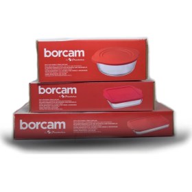 Resim Paşabahçe 3'lü Borcam Seti Kare Dikdörtgen Yuvarlak 