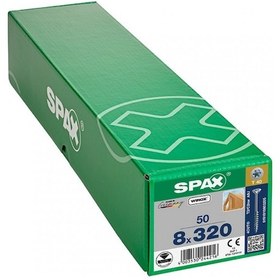 Resim Ahşap Konstrüksiyon Vidası, 8 x 320 mm, 50 Adet, Yarım Dişli 