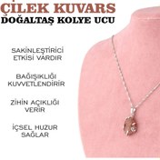Resim OSMANLI DOĞAL TAŞ Sertifikalı Çilek Kuvars Doğaltaş Kolye Ucu M444 