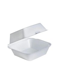 Resim Dağyüce Tek Kullanımlık Köpük Hamburger Kapaklı Kase Kutu - 15x15x8 Cm. - 50 Adet 