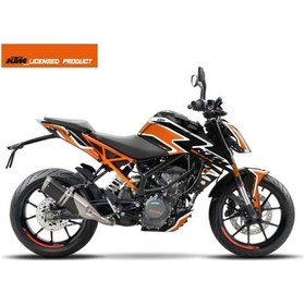 Resim Ktm Duke 250 Siyah Beyaz Şeridi Sticker Full Takım Set Mdl2 Çok Renkli 