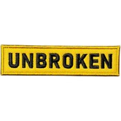 Resim Ex Patch Sarı Zemin Unbroken Yazılı Patch Peç - 12x3 cm 