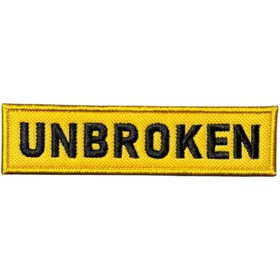 Resim Ex Patch Sarı Zemin Unbroken Yazılı Patch Peç - 12x3 cm 