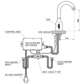 Resim Gpd Flb11-A Çift Su Girişli Fotoselli Lavabo Bataryası Altın 