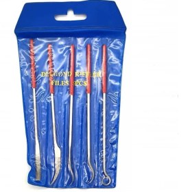Resim Pld Eğri Başlı Çift Taraflı Elmas Eğe Takımı 5 Parça 180mm 