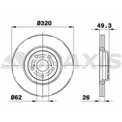 Resim ON FREN DISK (AYNASI) TOYOTA AVENSIS VERSO 2.0 D4D 2.2 D4D 08-18 (320X5) 