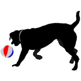 Resim Top Oynayan Köpek Folyo Sticker 80cm Uzunluk Siyah 