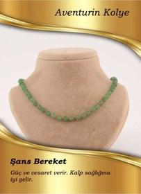 Resim OSMANLI DEĞERLİ TAŞ Sertifikalı Aventurin Yeşil Dügümlü Kolye 