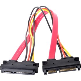 Resim 50CM Sata 22 Pin (7+15) Erkek - Dişi Veri ve Güç Combo Uzatma Kablosu Sata Data Extansion Kablo 