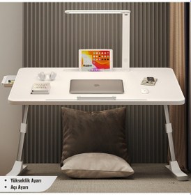 Resim Karr Office Move - N9 Yükseklik Ayarlı Led Aydınlatmalı Beyaz Laptop Sehpası Diğer 