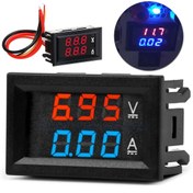 Resim Kolay Bağlantı - Dayanıklı Dijital Voltmetre Ampermetre - DC 100V 100A, 0.71cm Çift LED Ekran, Bağlantı Telleri ile Kolay Okunur Gerilim & Akım Test Cihazı, Elektronik Projeler için İdeal 