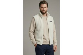 Resim Genius Store Erkek Yelek Içi Şardonlu Sherpa Peluş Yelek Tam Fermuarlı Cepli Kuzu Outdoor Yelek 