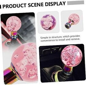 Resim ibasenice 1 Bilgisayar Küresel Dişli Kafası Vites Kolu Siyah Düğme Aşağı Basma Düğmesi Otomatik Vites Topuzu Vites Kolları Otomatik Araba Kolu Topuzu Kaldıraç Akrilik Yarış Arabası Teçhizat 