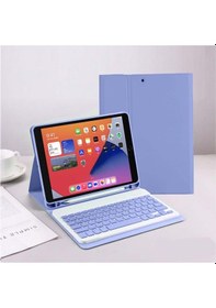 Resim Apple Uyumlu iPad 8. Ve 9. Nesil 2020 /2021 10.2 Inç Tablet Bluetooth Klavyeli Kılıf Türkçe Klavye Kılıf 