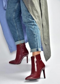 Resim Fox Shoes N372524408 Bordo Rugan İnce Topuklu Kadın Bot Bordo-rugan 