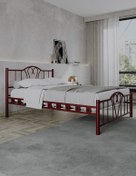Resim ARGİMO Orkide Tek Kişilik Ferforje Metal Karyola Bordo 