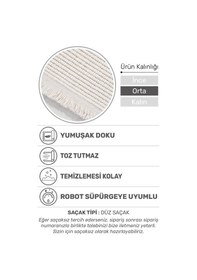 Resim Ecolle Modern Halı Dayanıklı, Yumuşak Dokulu, Dokuma Taban, Tozumaz Krem 