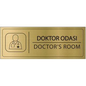 Resim Mayeka Doktor Odası İsimlik Altın Metal Kapı İsimliği Levhası Yönlendirme Tabelası 