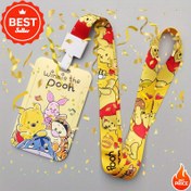 Resim 1 Adet Sevimli Winnie the Pooh Rozeti Tutucu - Hastane Personeli, Banka Çalışanları için Boyun Askılı Kart Kılıfı - Kaybolmaya Karşı İsim Etiketi Tutucu (Disney) Disney Pooh Kimlik Kartı Tutucu İş İçin 